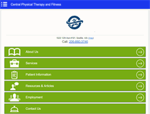 Tablet Screenshot of centralphysicaltherapy.com